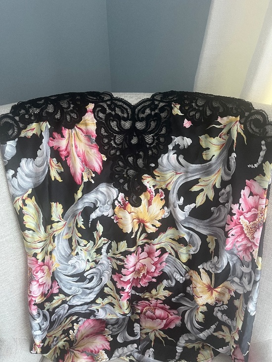 Natori Other - Natori Black Floral Chemise Nightgown Slip Dress Size L